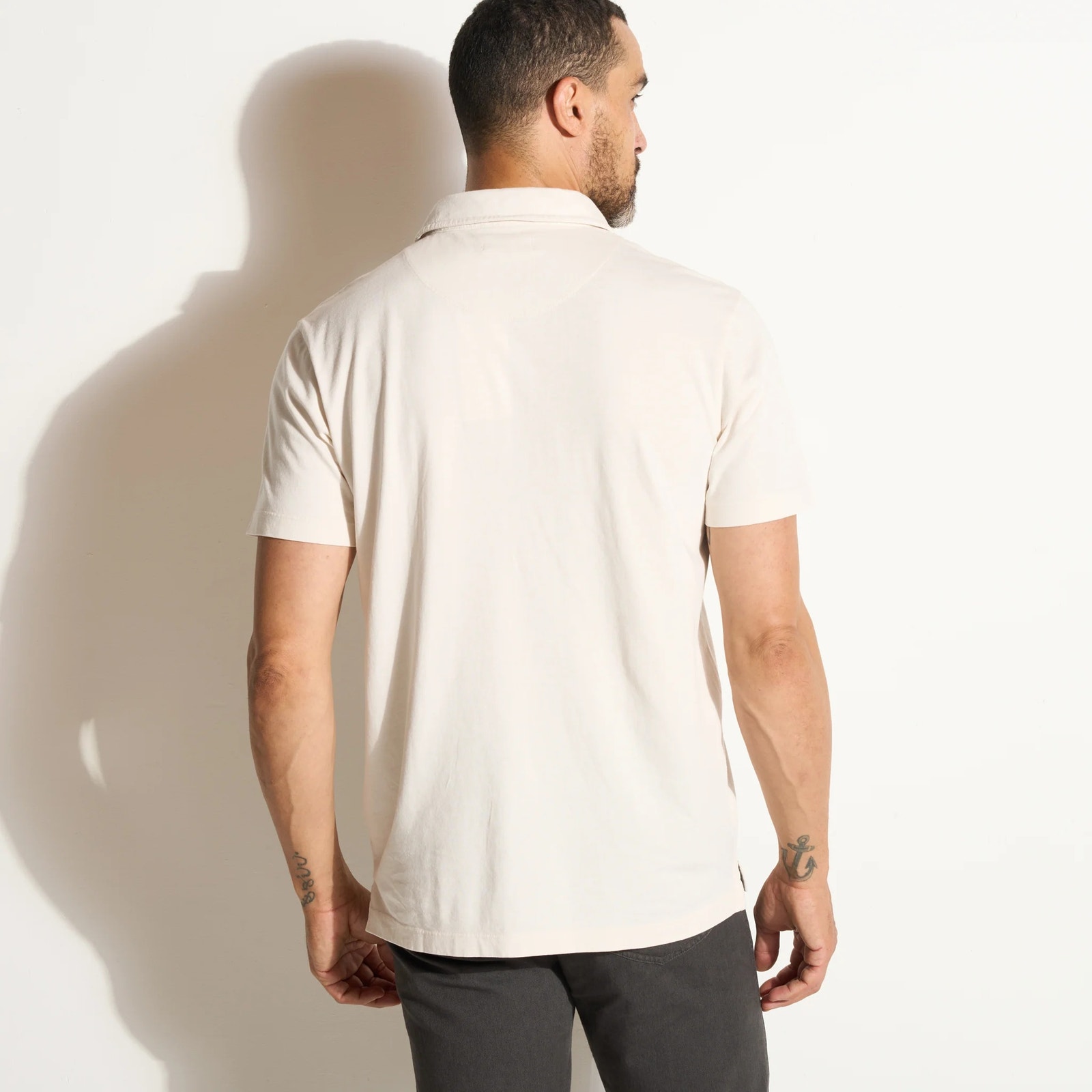 Rowan Men's Henderson Short Sleeve Polo Shirt In Vintage White (Cream) — image 6 of 8